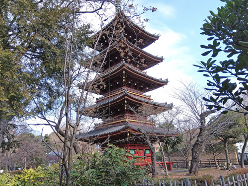 上野公園内にある五重塔